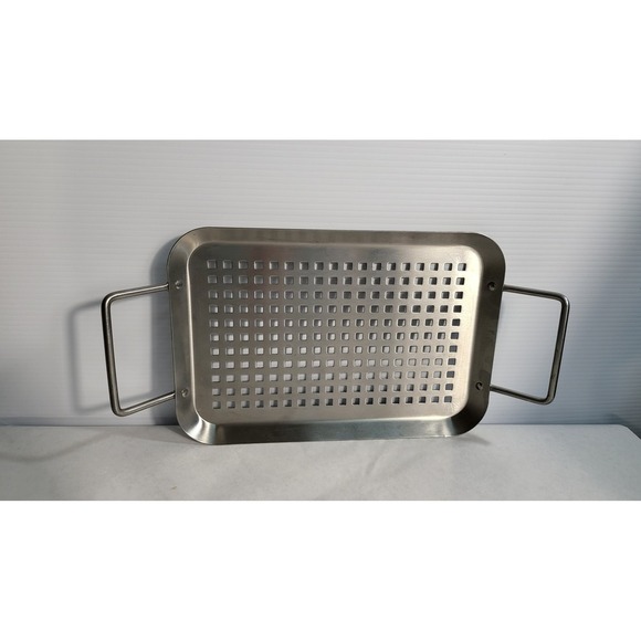 Stainless Steel Grill Topper Tray with Handles BBQ Vegetable Grilling - Picture 6 of 6